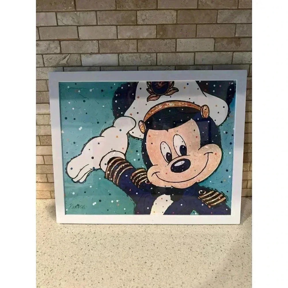 Castaway Club 25th Anniversary Captain Mickey Framed Lithograph bq - Picture 1 of 3